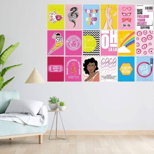 quirky wall collage