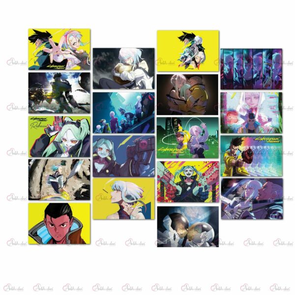 Cyberpunk anime wall collage
